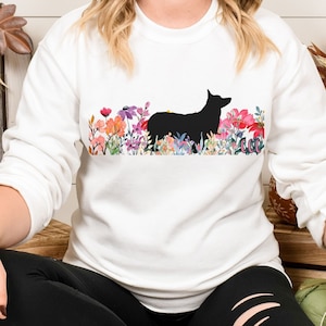 Dog sweater, Floral Sweater, Cute Sweatshirt, Sweatshirt for her, Short Legs Sweater, Cowboy Corgi Sweater, Gift for Dog lover