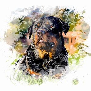 Custom Watercolor Pet Portrait, Dog Portraits from Photos, Dog Portraits from Photos, Pet Painting, Custom large Print