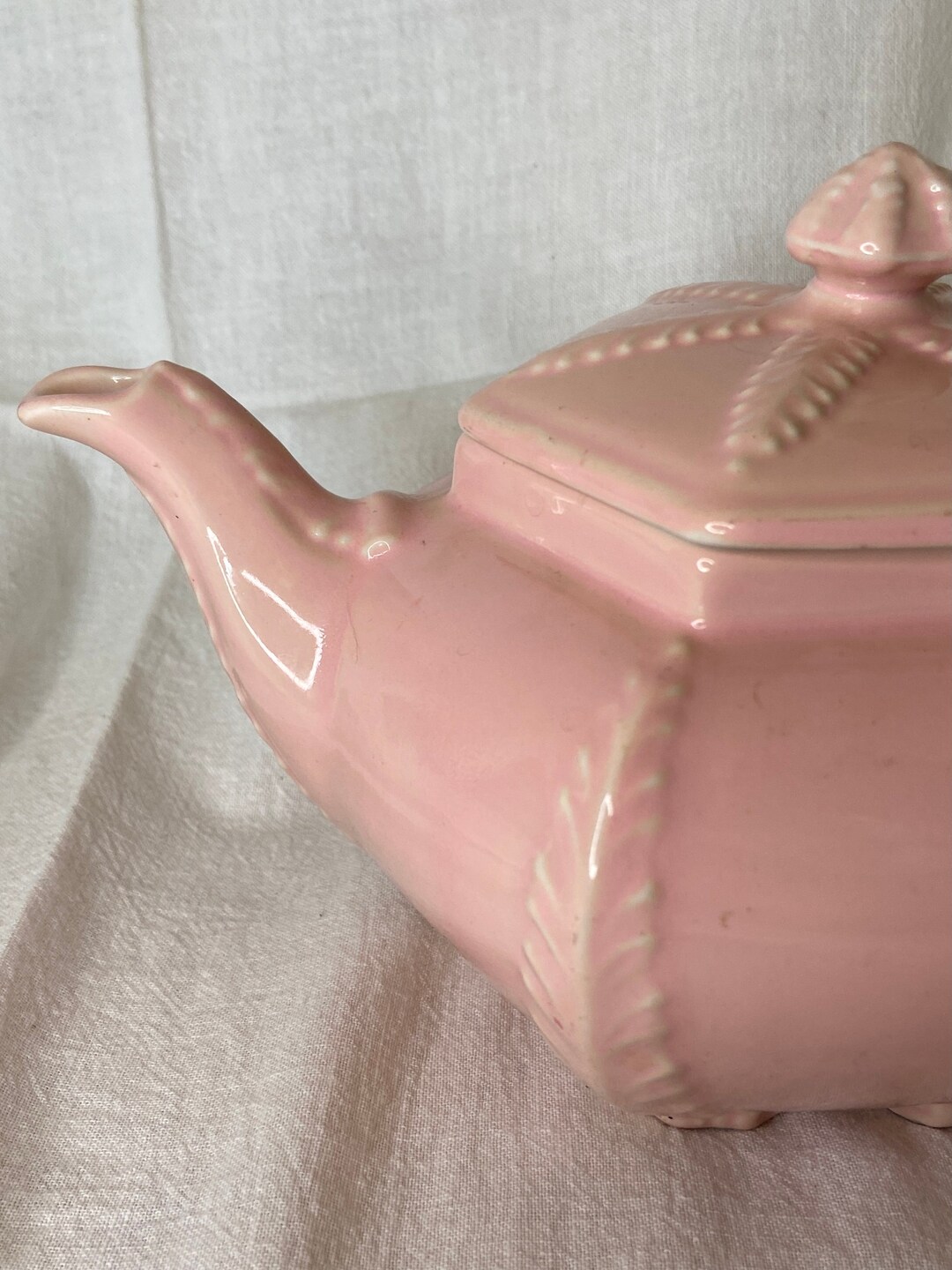 Vintage Pink Teapot Etsy