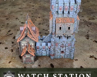 Hexengarde Watch Tower | Gothic Victorian Building Terrain | 3D Printed | Trollcross3D