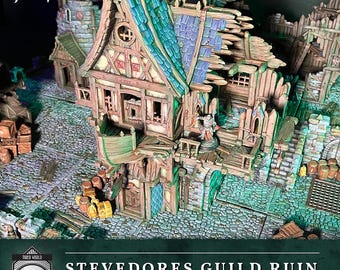Hexengarde Stevedores Guild Ruin | Gothic Victorian Building Terrain | 3D Printed | Trollcross3D