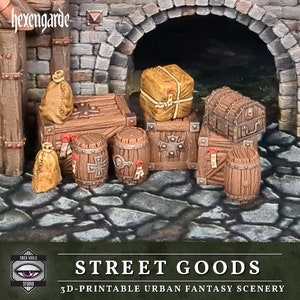 Hexengarde Street Goods | Gothic Victorian Building Terrain | 3D Printed | Trollcross3D