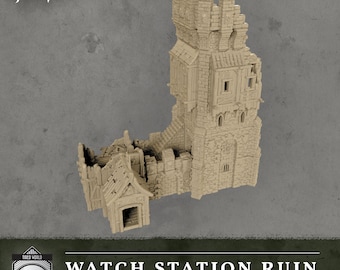 Hexengarde Watch Tower Ruin | Gothic Victorian Building Terrain | 3D Printed | Trollcross3D