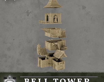 Hexengarde Bell Tower | Gothic Victorian Building Terrain | 3D Printed | Trollcross3D