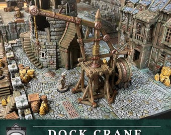 Hexengarde Dock Crane | Gothic Victorian Building Terrain | 3D Printed | Trollcross3D