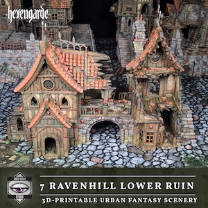 Hexengarde 7 Ravenhill Lower Ruin | Gothic Victorian Building Terrain | 3D Printed | Trollcross3D