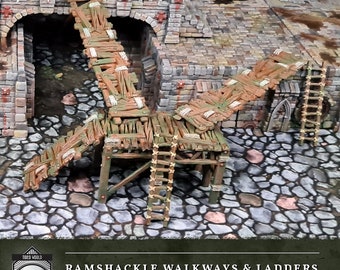 Hexengarde Ramshackle Walkways Set | Gothic Victorian Building Terrain | 3D Printed | Trollcross3D