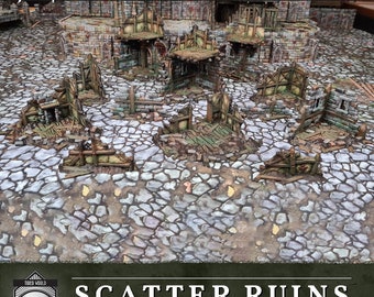 Hexengarde City Scatter Ruins | Gothic Victorian Building Terrain | 3D Printed | Trollcross3D