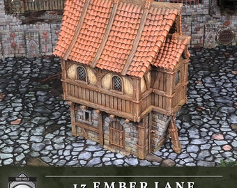 Hexengarde 13 Ember Lane | Gothic Victorian Building Terrain | 3D Printed | Trollcross3D