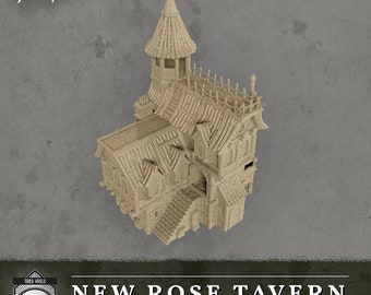 Hexengarde New Rose Tavern | Gothic Victorian Building Terrain | 3D Printed | Trollcross3D