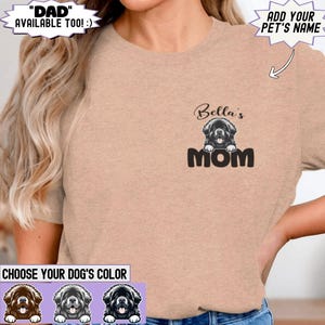 Unisex Custom Newfoundland Dog Shirt – Personalized Father&#39;s Day Gift for Newfoundland Dog Mom or Newfoundland Dog Dad,Black Gray Brown