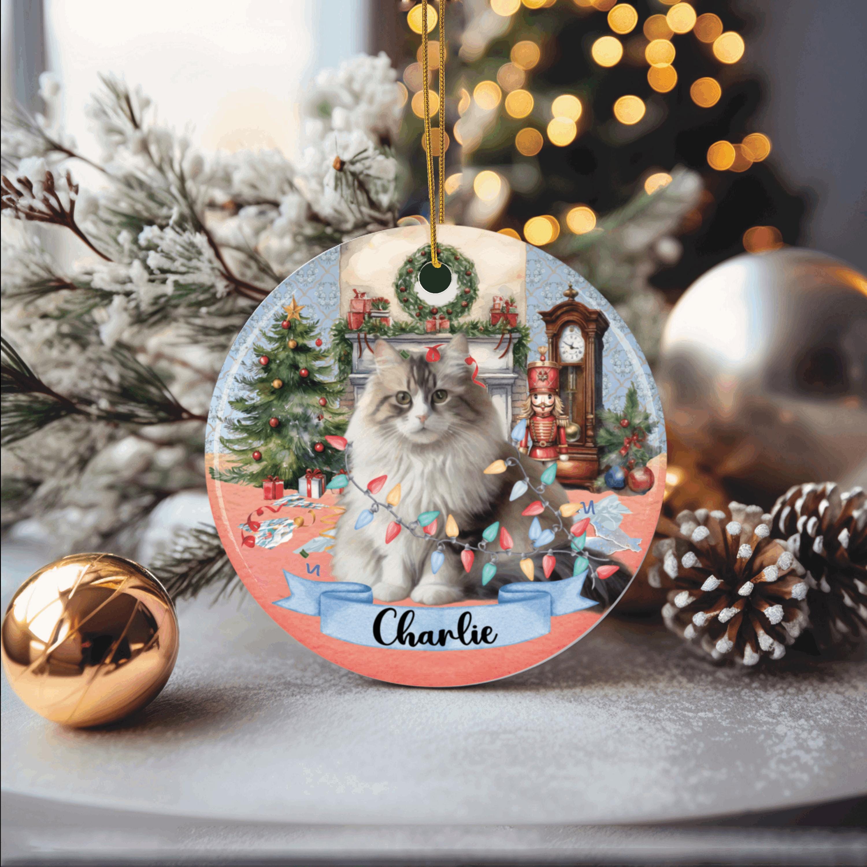 Custom Siberian Cat Ornament – Personalized Cat Christmas Ornament ...