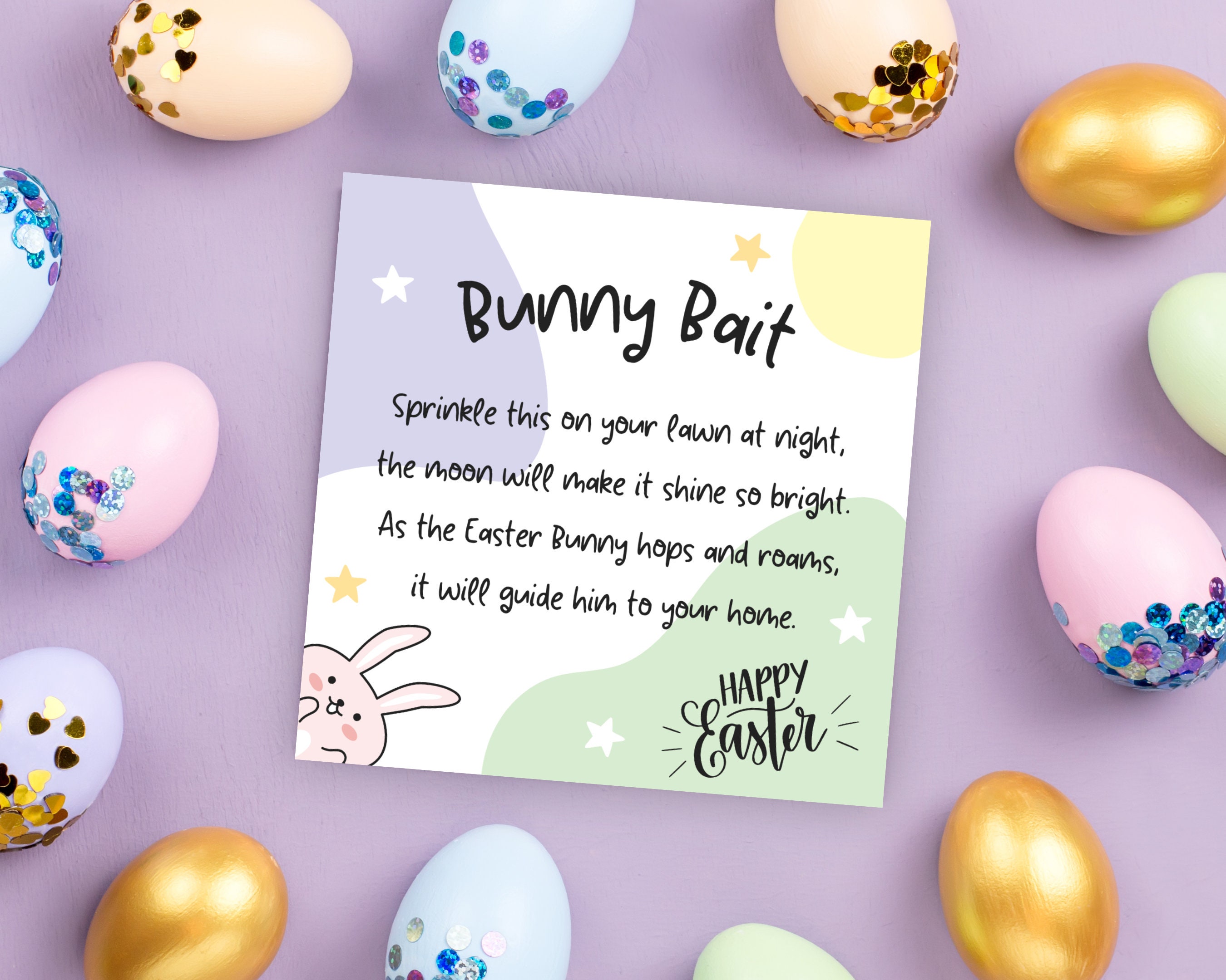 Printable Bunny Bait Instruction Tag, Bunny Bait Label, Happy Easter ...