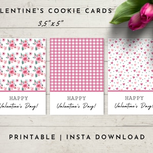 Valentinstag Mini-Cookie Karte, druckbare Mini Cookie Karte, druckbare Cookie Karte zum sofortigen Download, Cookie Valentinstag, PDF