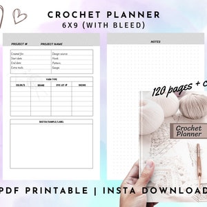 Afdrukbare haakplanner, afdrukbare haakprojectplanner, haakprojectpagina, ambacht