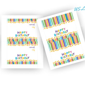 Printable Happy Birthday Treat Bag Toppers, Birthday Party Candle Candy ...