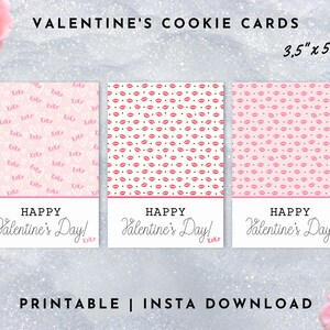 Mini cartão de biscoitos para o dia dos namorados, mini cartão de biscoitos para impressão, embalagem de biscoitos para o dia dos namorados, pacote de cartões de biscoitos para impressão, download instantâneo