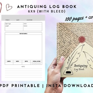 Printable Antiquing Log Book, Antiquing Log Book Printable, Antiquing Printable, PDF
