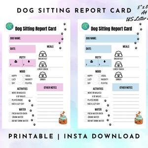 Hundesitting, Report Card, Pet Report Card, Pet Sitter, Dog Walking Report Form, Pet Boarding Business, Doggie Daycare
