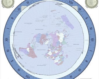 Gleason' Flat Earth Map 3.0 Terra Veritas | 2026 Political Borders, Flags (Niveus Ed)