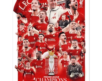 Liverpool FC Premier League Champions 2024-25 Premium Wall Poster