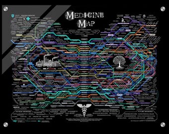 Mapa de Medicina HD sobre Acrílico Efecto Vidrio - Original