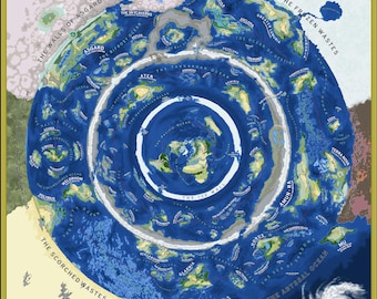 Flat Earth Map The World Beyond The Ice Wall Premium Poster (with Free HD Download)