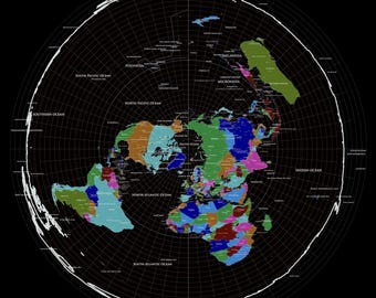 Gleason's Map 3.0 - Flat Earth Map with 2026 Countries & Borders | Neon Ed.