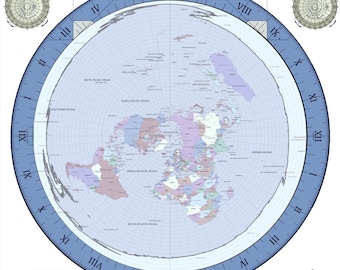 Gleason 3.0 Flat Earth Map with Political Borders & Flags of 2026 | Niveus Edition