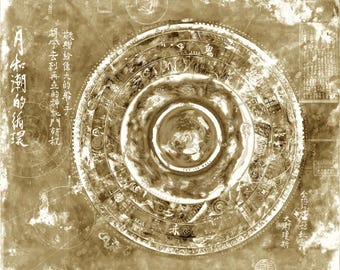 Lost Flat Earth Map Print – Lands Beyond by Ishikawa 1689 Gold Edition