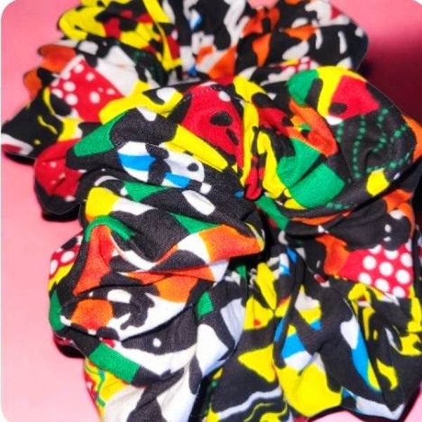 African print extra large scrunchies, Ankara Print Scrunchies, Hair Scrunchies