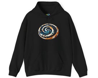 Cosmic Swirl Unisex Hoodie . Artistic & Cozy Sweatshirt