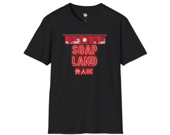 Tokyo Neon "SOAP LAND" T-Shirt: Japan Streetwear, Nightlife Tee