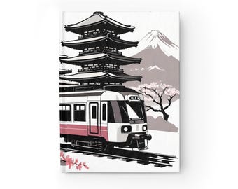 Japanese Travel Journal: Sakura & Pagoda Sketchbook - Eki Stamp Book