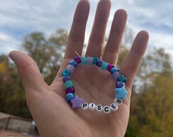 Handmade Astrology Zodiac Kandi Pisces Bracelet