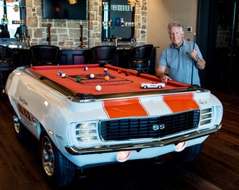 Pool Table : 1969 Mario Andretti Signature Camaro Pace Car Billiard Table