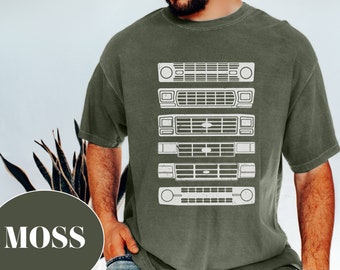 Vintage Ford Bronco Grille Evolution T-shirt: 100% US Cotton
