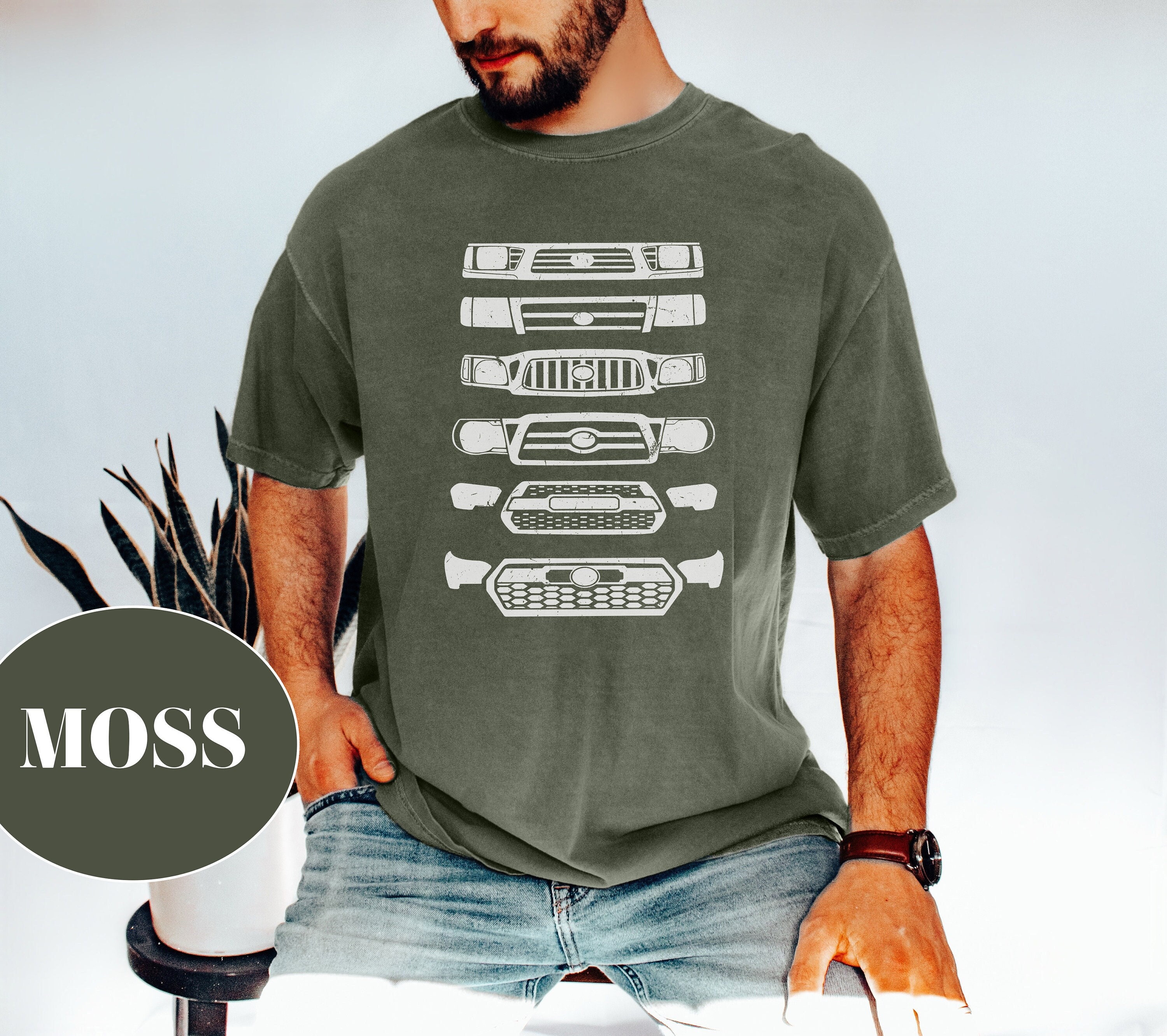 ヴィンテージ トヨタ タコマ グリル エボリューション Tシャツ：4x4