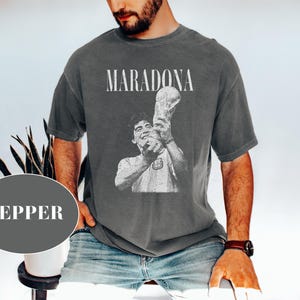 Vintage Diego Maradona Graphic Tee: Argentina Soccer Fan Shirt
