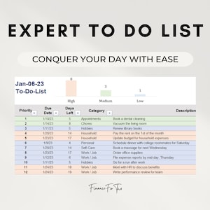 To Do List Excel Template Pro