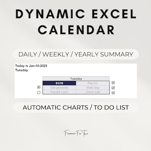 2023 Excel Calendar - Updates Automatically