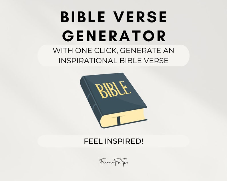 Bible Verse Generator Excel Etsy