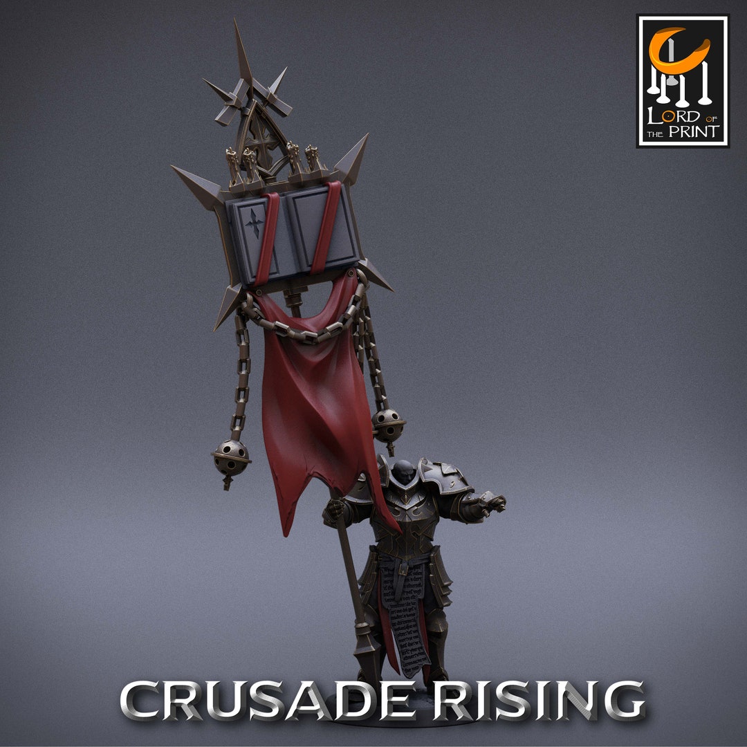 Templar Banner! Crusade Rising! Rescale Miniatures! 1 Inch Base! 32mm ...
