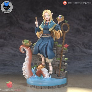 Dungeon Meshi! Marcille Donato! Beautiful 12K! Huge! ! Magical Elf Girl Statue! Model Kit! Neko Figurines! ABS Like Resin!