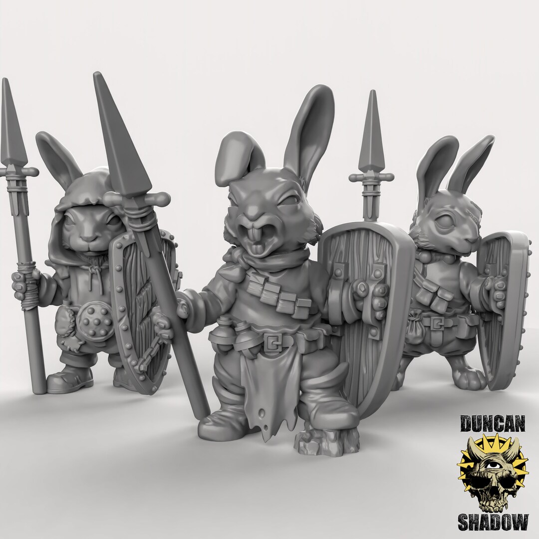 Rabbit Folk With Spears! Defenders of the Forrest! Rabbit Person! Resin ...