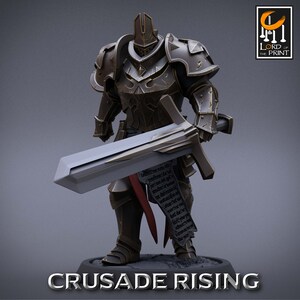 Templar Sword! Crusade Rising! Rescale Miniatures! 1 Inch Base! 32mm ...