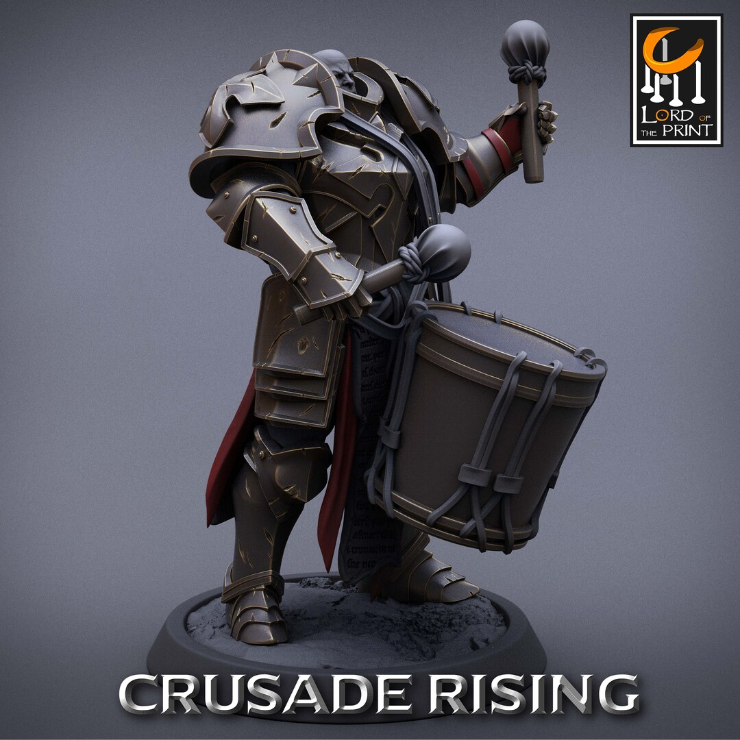 Templar Drummer! Crusade Rising! Rescale Miniatures! 1 Inch Base! 32mm ...