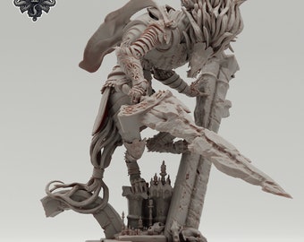 Dark Blade Beast! Elden Ring! Realsteone Miniatures! D&D Dungeons and Dragons! Tabletop Minis! Maliketh, The Black Blade! Huge Model!