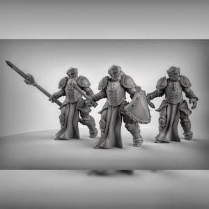 Warforged Fighters 1! Metal Knights! Suits of Armor! Resin Miniature! DnD! Dungeons and Dragons! 5E! Pathfinder! 3D!