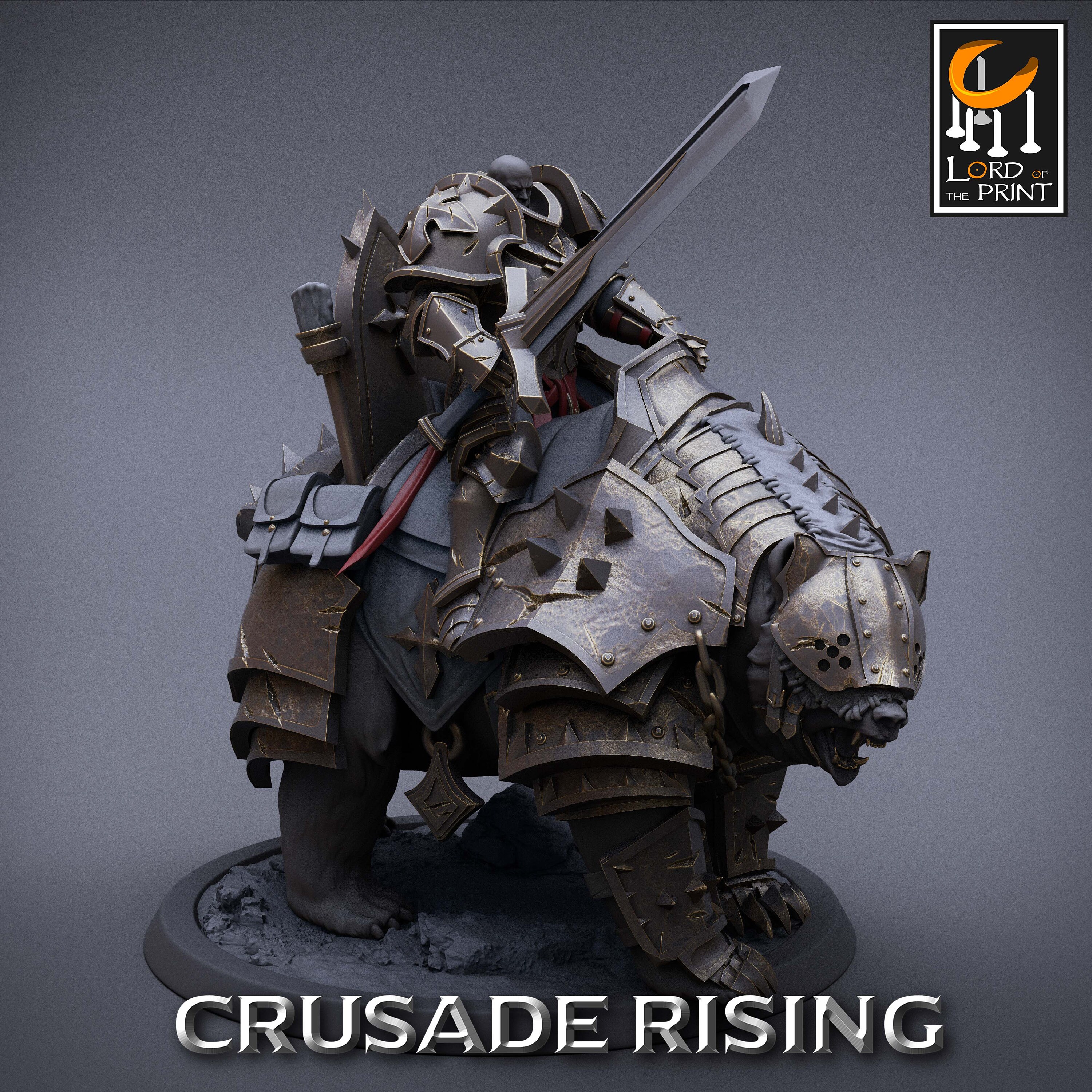 Templar Sword Bear Stand! Crusade Rising! Rescale Miniatures! 2 Inch ...